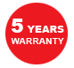 5 years warranty